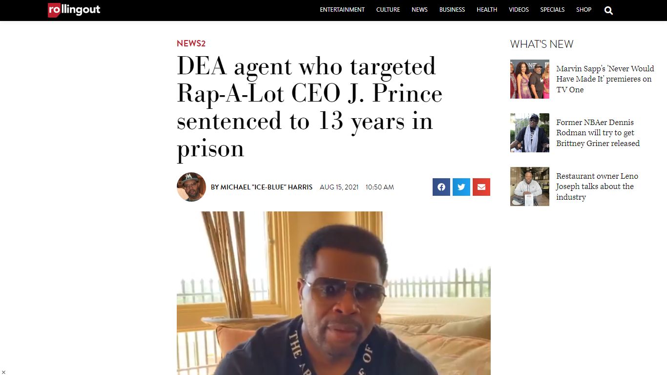 DEA agent who targeted Rap-A-Lot CEO J. Prince sentenced to 13 years in ...